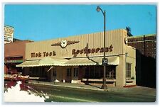 c1950's Tick Tock Restaurant Clock Car Hollywood California CA Vintage Postcard