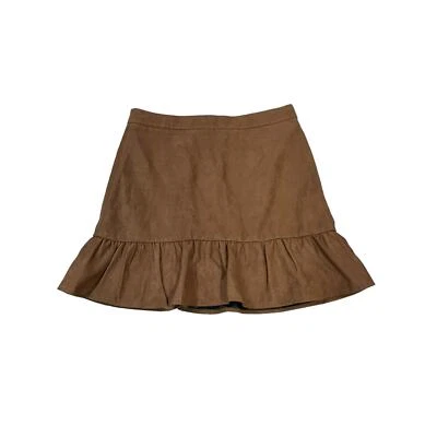 J. Minifalda Crew Volantes Otoño Imitación Gamuza Preppy Boho Western Talla 4 Foto 1 de 4