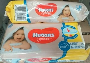 3 Conf. (168 Salviettine) Huggies Unistar Baby Salviette Imbevute Detergenti - Foto 1 di 1