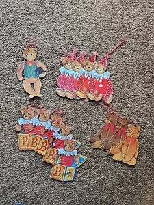 13 SCHMID GORDON FRASER 1983 TEDDY BEARS CHRISTMAS Name Tags Lot - Picture 1 of 4