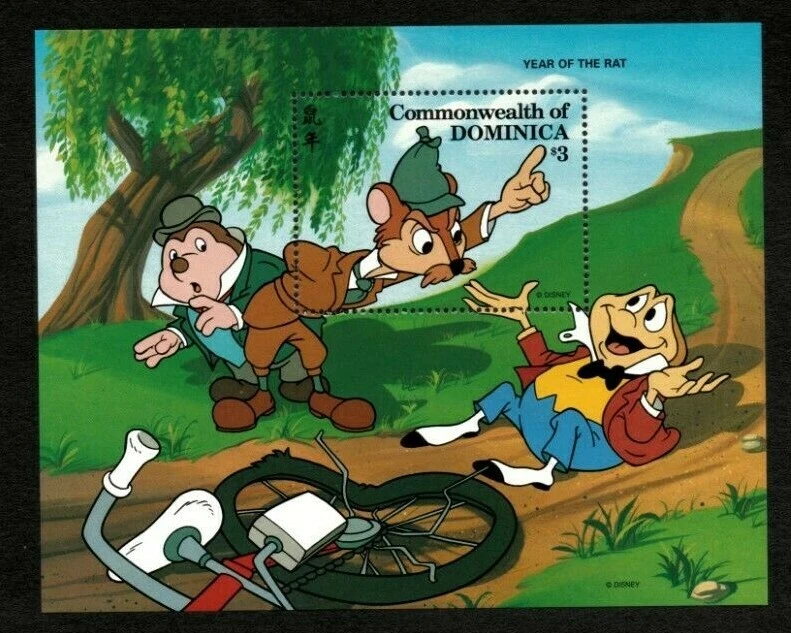 Dominica - Disney - Year of the Rat - Souvenir Stamp Sheet - MNH - Image 1 of 1