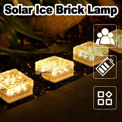 Square Solar Ice Brick Buried Lamp Light Night Automatic Lighting Cube With Led - Image 1 of 4
