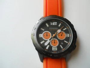 Fossil Chronograph men's orange Rubber band water-resist used wristwatch.CH-2540 - Picture 1 of 22