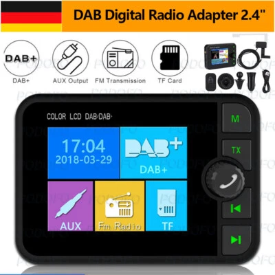 2.4'' Car Digital DAB+ Car Stereo Adapter FM Transmitter Receiver Bluetooth - Image 1 of 4