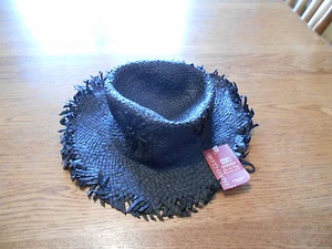 Faded Glory Fold N Go Black Woven Sun Hat NWTs - Picture 1 of 6
