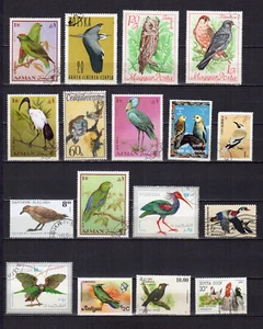 les oiseaux un lot de 15 timbres oblitérés /TE5528 - Picture 1 of 1