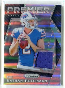2017 Panini Prizm Nathan Peterman Premier SILVER JERSEY RC BUFFALO BILLS