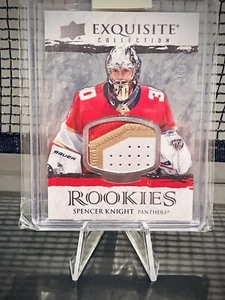 2021-22 UD Exquisite Rookies Spencer Knight 20/99 Patch RC Black Diamond ๐ ๐๐ - Picture 1 of 3
