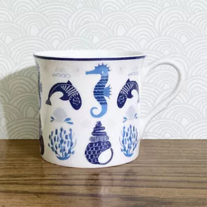 Taza de café bajo el mar 10 oz Stechcol Gracie Bone China playa mar costa - Imagen 1 de 10