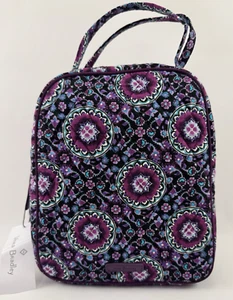 Vera Bradley Brotzeittasche Tasche Flieder Medaillon Lila auf Schwarz Muster Rarität - Bild 1 von 4