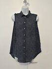 H And M Blouse Sleeveless Tank Top Navy Spotted Womens Size 12