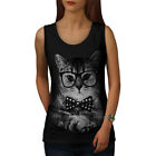 Wellcoda Hippie Cat Man Fun Womens Tank Top, City Athletic Sports Shirt