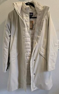 NWT CUSTOM LOGO Patagonia Vosque Down 3 in 1 Jacket Parka Women's Size M White - Picture 1 of 8