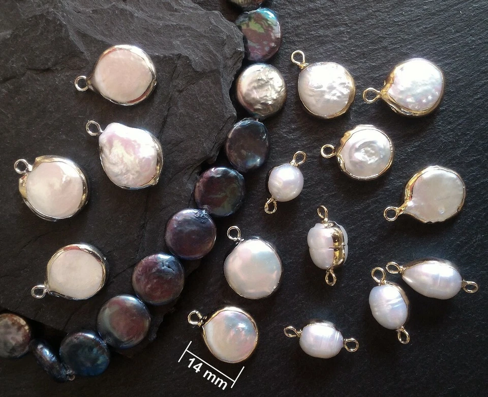 Perles de culture d'eau douce Keshi baroque pastille pépite  - Photo 1/1