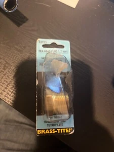 BRASS-TITE  BRASS  HEX HEAD PLUG 1/2" NPT PIPE  43153 - Picture 1 of 1