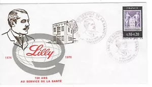 France Lilly 1976 100th Anniversary of Health Service cover cancel pharmacy - Picture 1 of 1