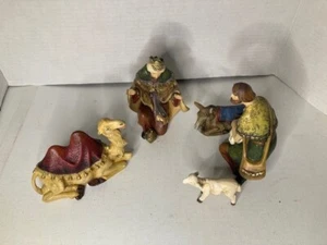 Vintage Nativity Creche Figures: Shepherds, Camel, Sheep - Picture 1 of 5
