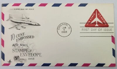 1st Day Issue Stamp & Envelope  - Air Mail 10 Cent Embossed Stamp - Image 1 of 2