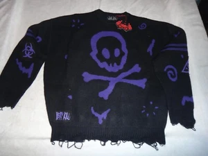 Cool Shirtz COOLSHIRTZ THE TOXIC KNIT SWEATER  BLACK/PURPLE LARGE - Picture 1 of 9