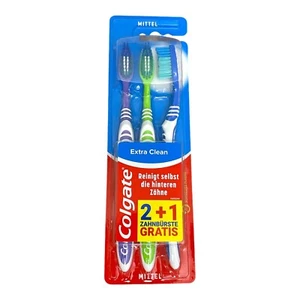 Colgate Extra Clean, Mittel Zahnbürste, 3 Stück, manuelle Zahnbürste - Bild 1 von 2