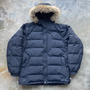 Columbia Goose Down Puffer Convert Winter Snowboard Jacket L hooded Face North - Picture 1 of 15