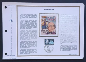 Feuillet DAP 1er jour 33 Soie 1971 Hommes Célèbres Robert Houdin - Picture 1 of 1