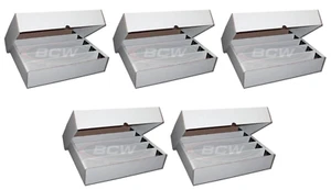 5-Pack BCW 5,000-Card Capacity FULL LID White Trading Card Storage Box GPK MTG - Picture 1 of 2