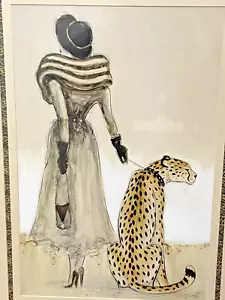 VTG Art Deco Framed Print Karen Dupre Art Title Class Act 1 - Picture 1 of 5