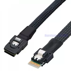 Slim SAS 4.0 SFF-8654 4i 38pin to Mini SAS SFF-8087 Target Hard Disk Raid Cable - Picture 1 of 9