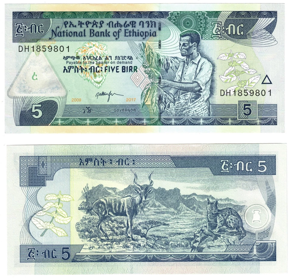 2017  Ethiopia 5 Birr Banknote  UNC P47h - Image 1 of 1
