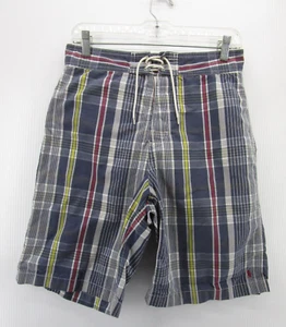 VINTAGE Ralph Lauren Polo Swim Trunks Boys Large Blue Board Shorts Bathing Suit - Picture 1 of 10