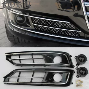 For Audi A8 A8L D5 2015-2017 Car Front Bumper Grill Fog Light Lamp Grilles Cover - Picture 1 of 6