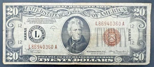 1934 A $20 US Federal Reserve Emergency Issue Hawaii Note, FR# 2304 - Picture 1 of 5
