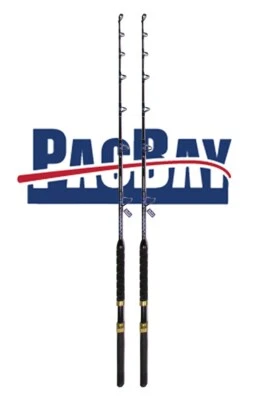 PAIR OF  XCALIBER MARINE SALTWATER RODS TURBO GUIDES 80-130 LB - Image 1 of 4