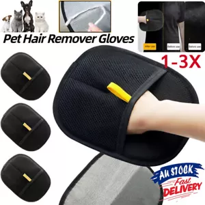 Pet Grooming Gloves Static Dedusting Brush Pet Hair Remover Brush Removing Home - Picture 1 of 23