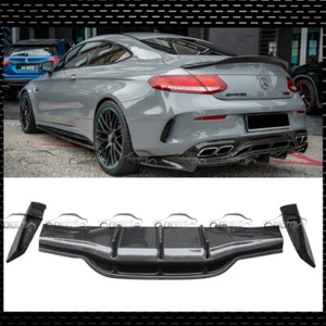 Difusor de labios trasero de fibra de carbono para Mercedes Benz W205 2014-18 cupé C63 - Imagen 1 de 12