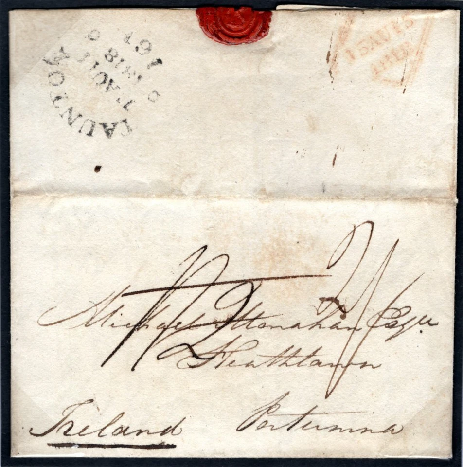 GB Somerset Cover Taunton IRELAND Portumna Galway  IRISH SEA MAIL 1818 78.2 Foto 1 de 4