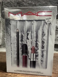 MAC Powdered Snow Powder Kiss Lip Kit:Brown AUTHENTIC  - Picture 1 of 6