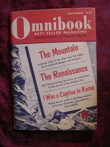 OMNIBOOK November 1953 Henri Troyat Philip Deane Hank Ketcham Will Durant - Foto 1 di 1
