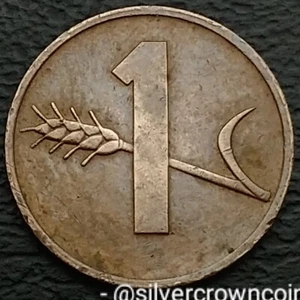 Switzerland 1 Rappen 1970 without B. KM#46. One Cent coin. Cross. Oat Spring. L - Picture 1 of 7