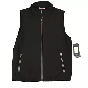 NWT $120 Tommy Hilfiger Men's Medium Vest Water Resistant Black Full Zip - Picture 1 of 5