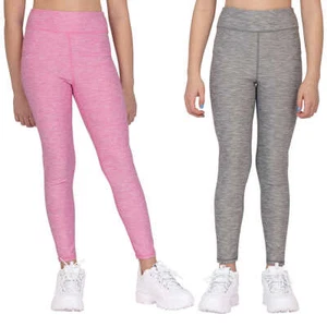 FILA Youth Girls 2-Pack Reversible Leggings, Pink/Gray Small 7/8 - Picture 1 of 4