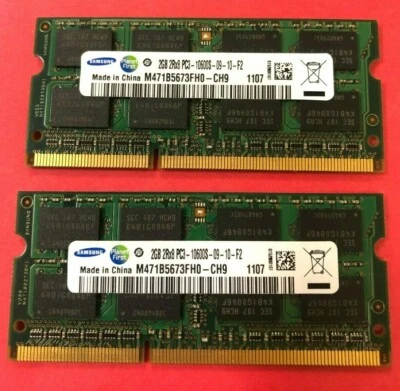 🔥Samsung 4GB (2 x 2GB) 2Rx8 PC3-10600S LAPTOP Memory RAM M471B5673FH0-CH9 - Image 1 of 2