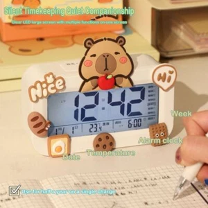 Aufladen Mini-Digitaluhr Tragbar Elektronische Uhr Niedlich Wecker - Bild 1 von 12