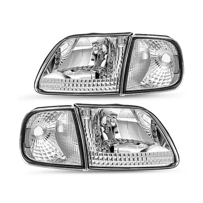 JSBOYAT 4pcs Headlight Assembly w/Corner Lights Compatible with 97-03 F-150/0... - Image 1 of 4