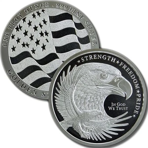 Águila de plata con bandera redonda 999 de 1 oz - Imagen 1 de 5