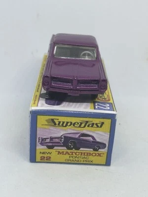 Lesney Matchbox  #22 Phantom Custom Superfast Purple Pontiac Coupe Repro Box. - Image 1 of 4