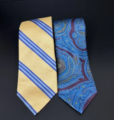 Corbatas de seda Peter Millar cachemira $ rayas hechas a mano (lote de 2) Foto 1 de 4