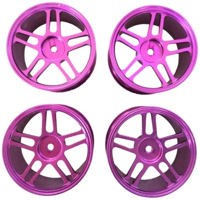 Yokomo/YD-2 RC Aluminum Wheels 52mm Purple Offset 3mm Used - Image 1 of 4