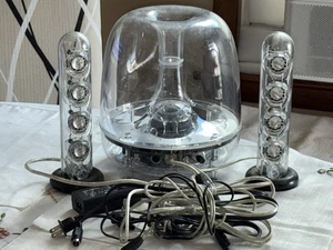 Harman Kardon SoundSticks III Clear Speakers Subwoofer Set RETRO TV COMPUTER - Afbeelding 1 van 15